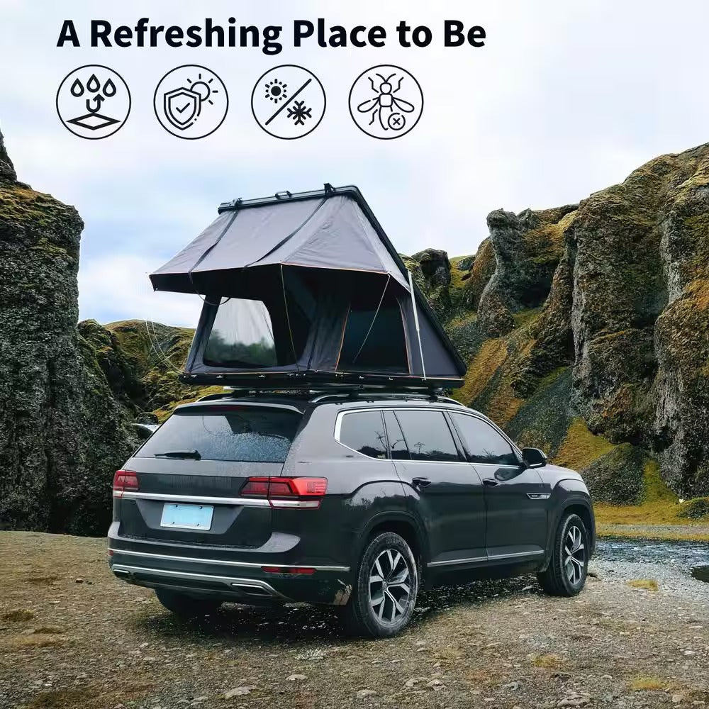 Summit Hard Shell 2-Person Roof Top Tent with Roof Rack