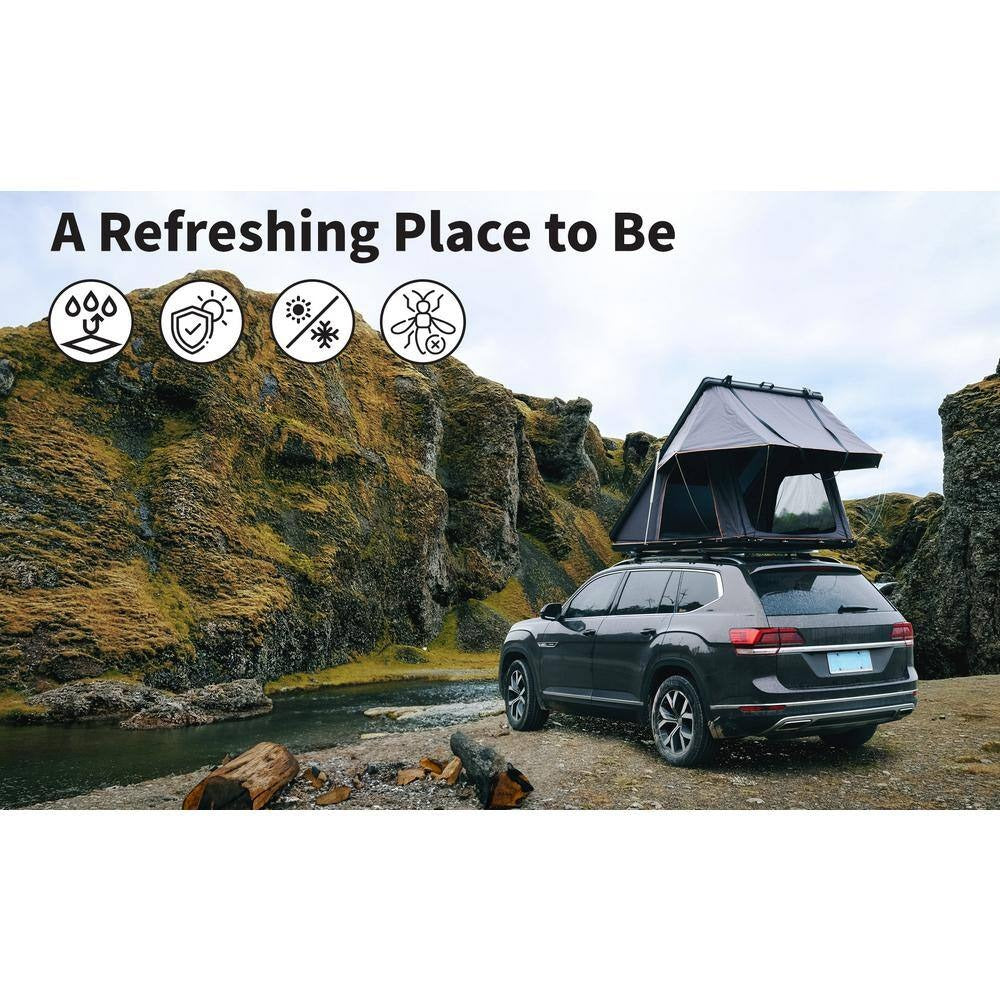 Summit Hard Shell 2-Person Roof Top Tent with Roof Rack